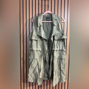 Trouvé Olive Green Sleeveless Utility Vest Sz L